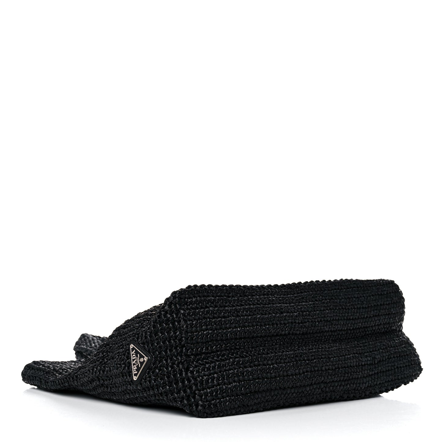 Yarn Raffia Effect Crochet Large Logo Tote Black