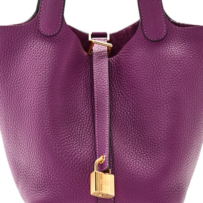 Hermes Taurillon Clemence Picotin Lock 18 PM Anemone 8 of 10