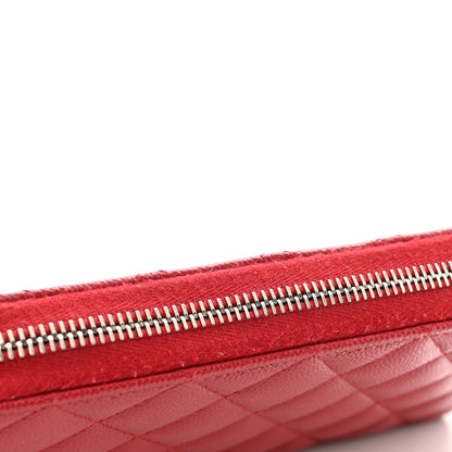 Chanel Caviar Quilted Large Gusset Zip Around Wallet Red 9 of 9