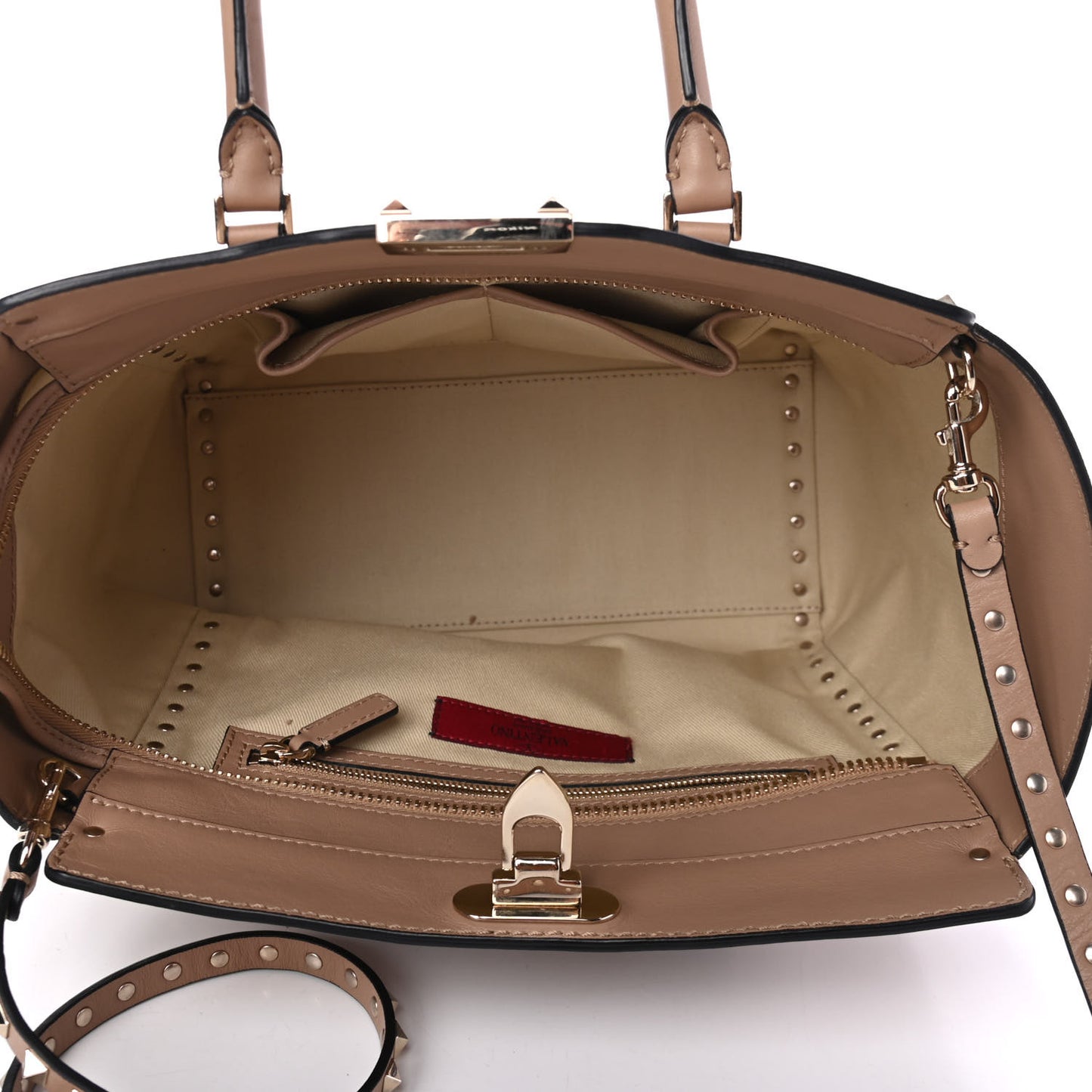 Vitello Rockstud Double Handle Tote Alpaca