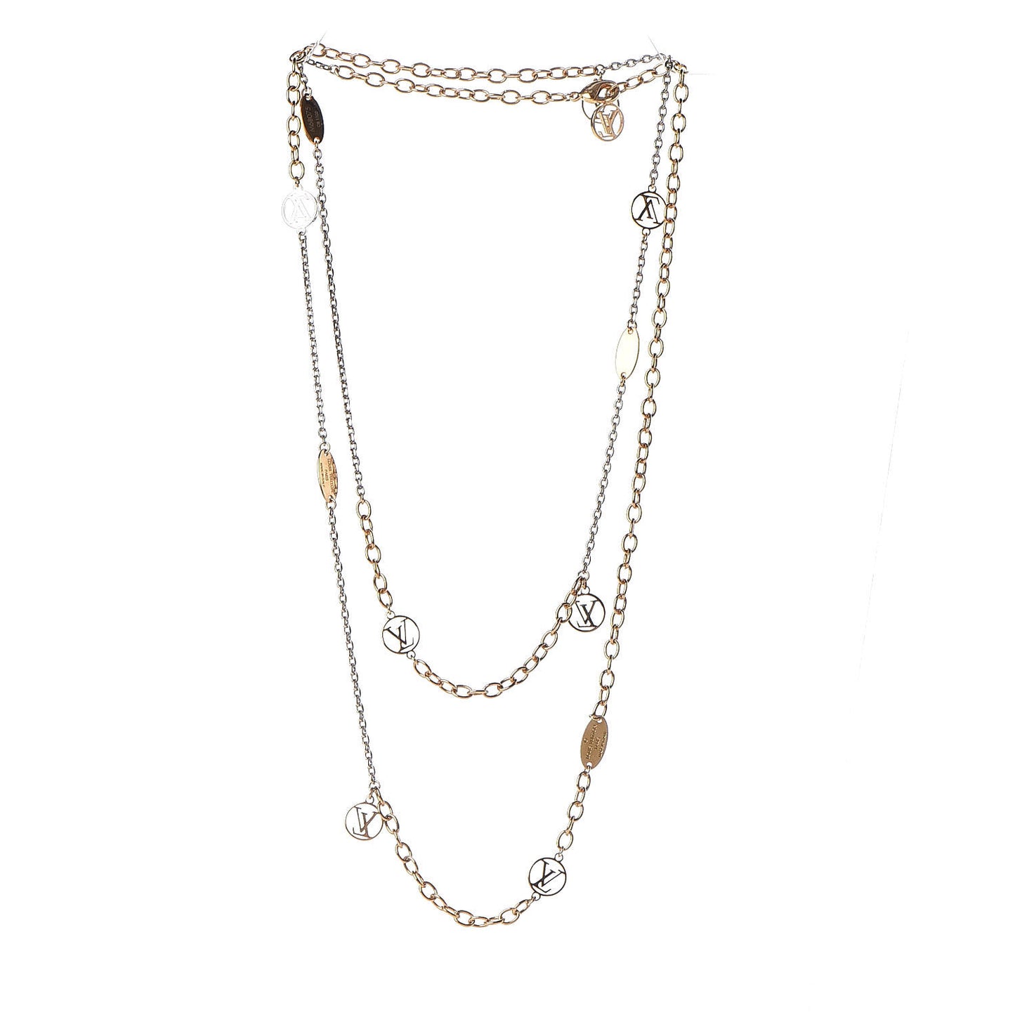 Logomania Sautoir Necklace Silver Gold