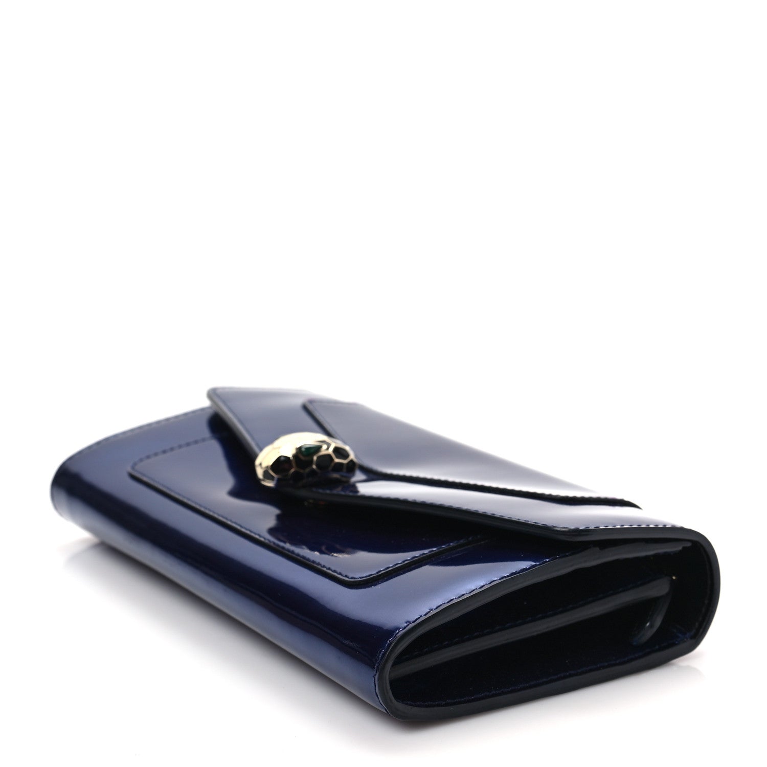 Bulgari Metallic Calfskin Serpenti Forever Wallet Blue 7 of 7