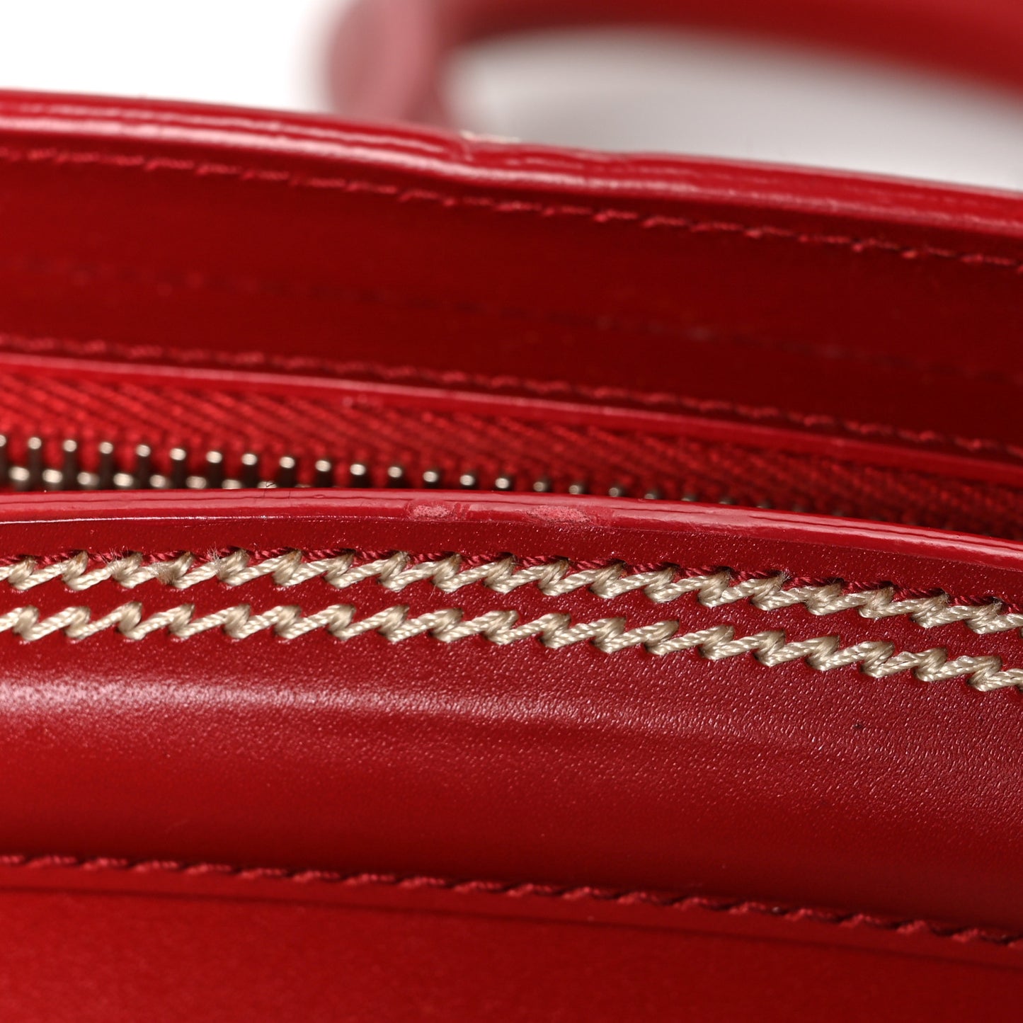 Calfskin Frame Pocket Satchel Red