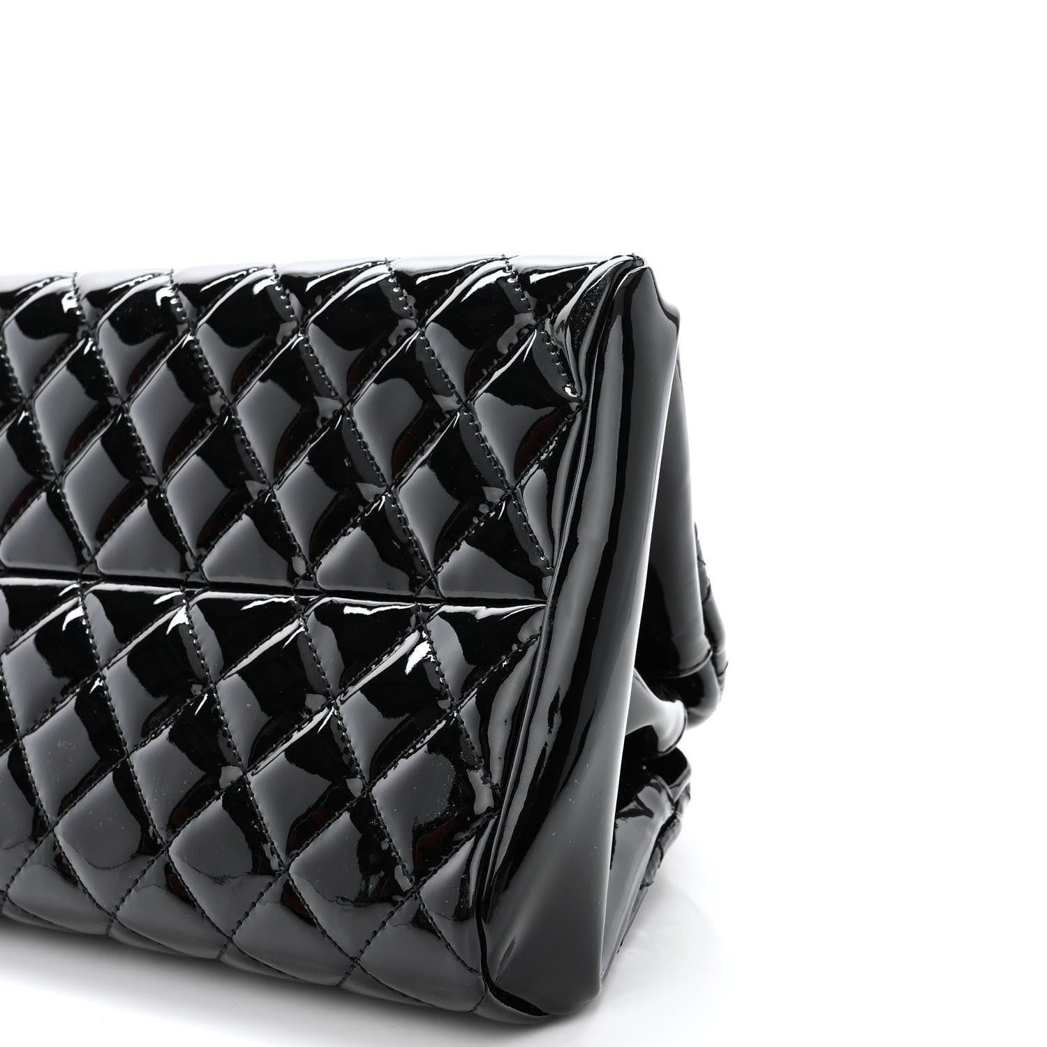Chanel Patent Quilted Medium Just Mademoiselle Bowling Bag Black 10 of 10