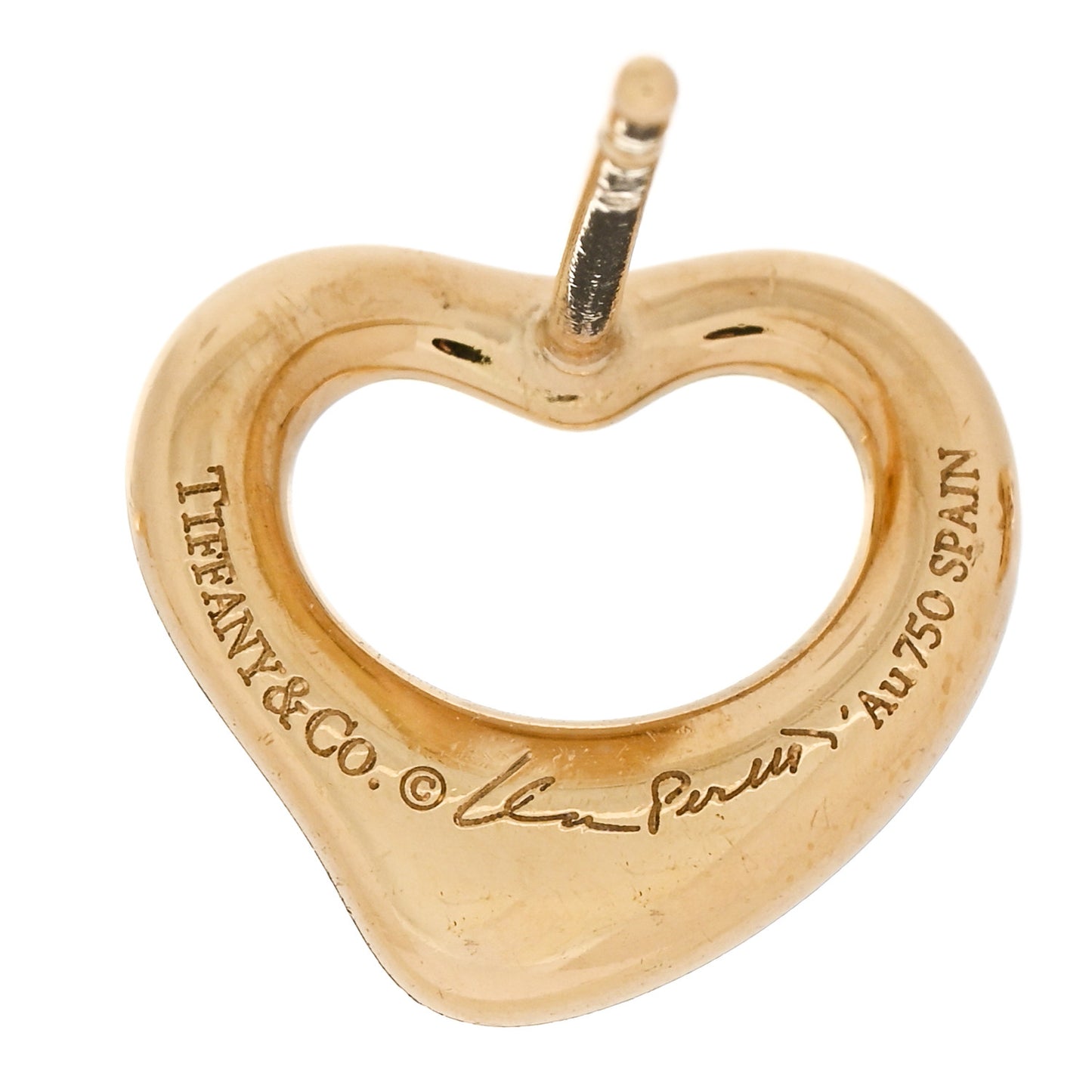 18K Yellow Gold 11mm Elsa Peretti Open Heart Earrings