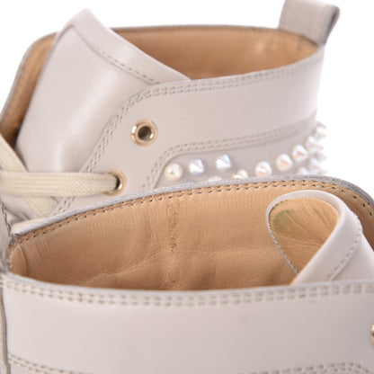 Christian Louboutin Mens Calfskin Louis Spikes Flat Sneakers 43.5 Light Gray 7 of 11