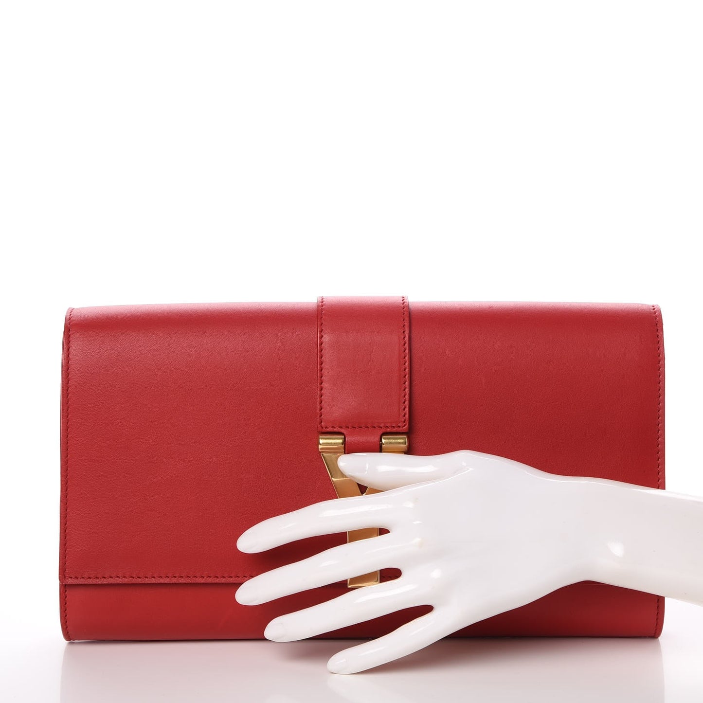 Calfskin Classic Y Ligne Clutch Rouge Orient