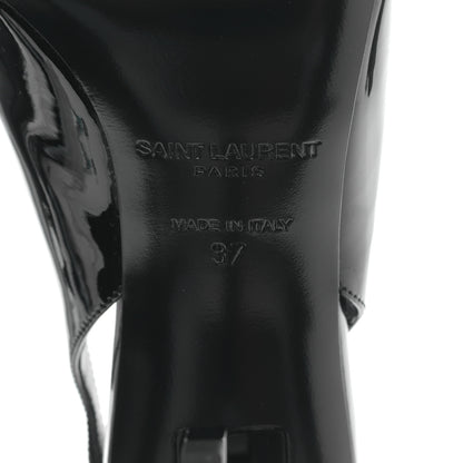 Saint Laurent Patent Opyum Slingback 3.3 Pumps 37 Black 6 of 8