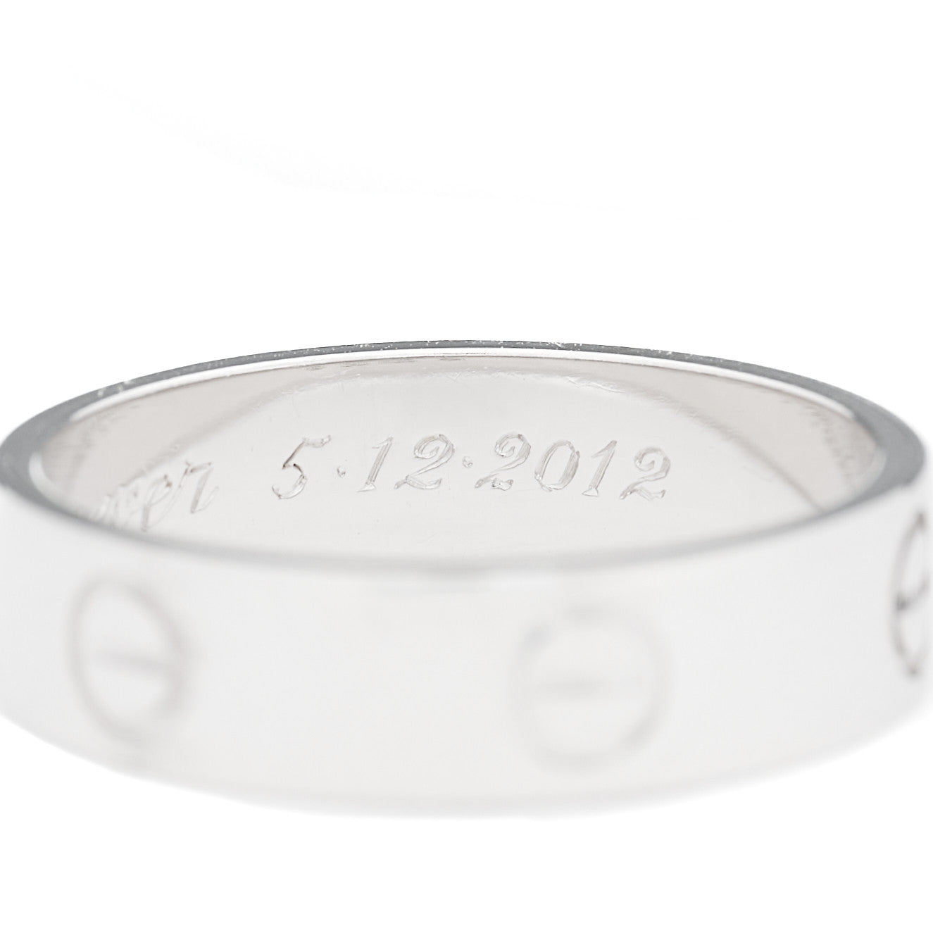 18K White Gold 5.5mm LOVE Ring 61 9.5