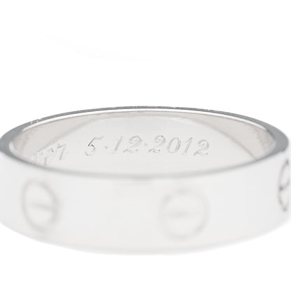Cartier 18K White Gold 5.5mm LOVE Ring 61 9.5 6 of 6