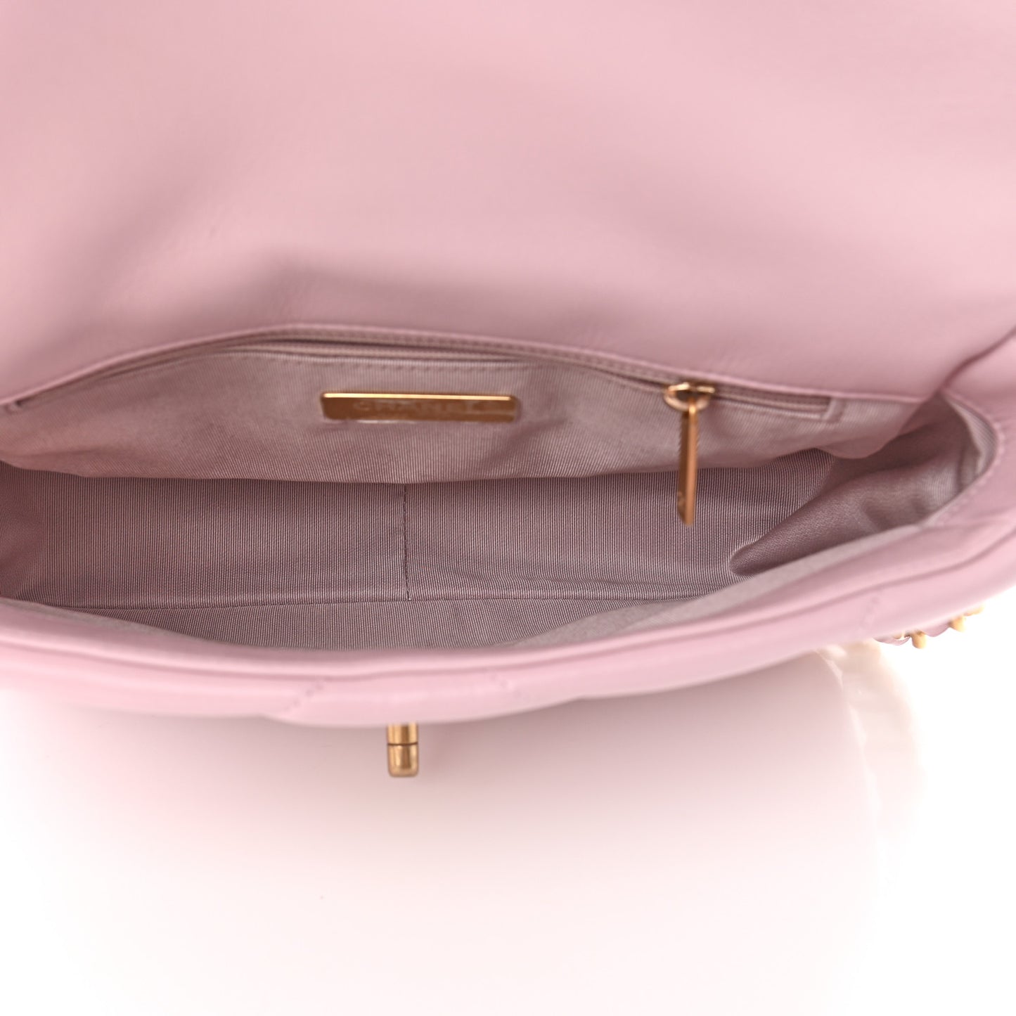 Lambskin Quilted Medium Chanel 19 Flap Light Pink