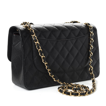 Chanel Caviar Quilted Jumbo Double Flap Black 3 of 10