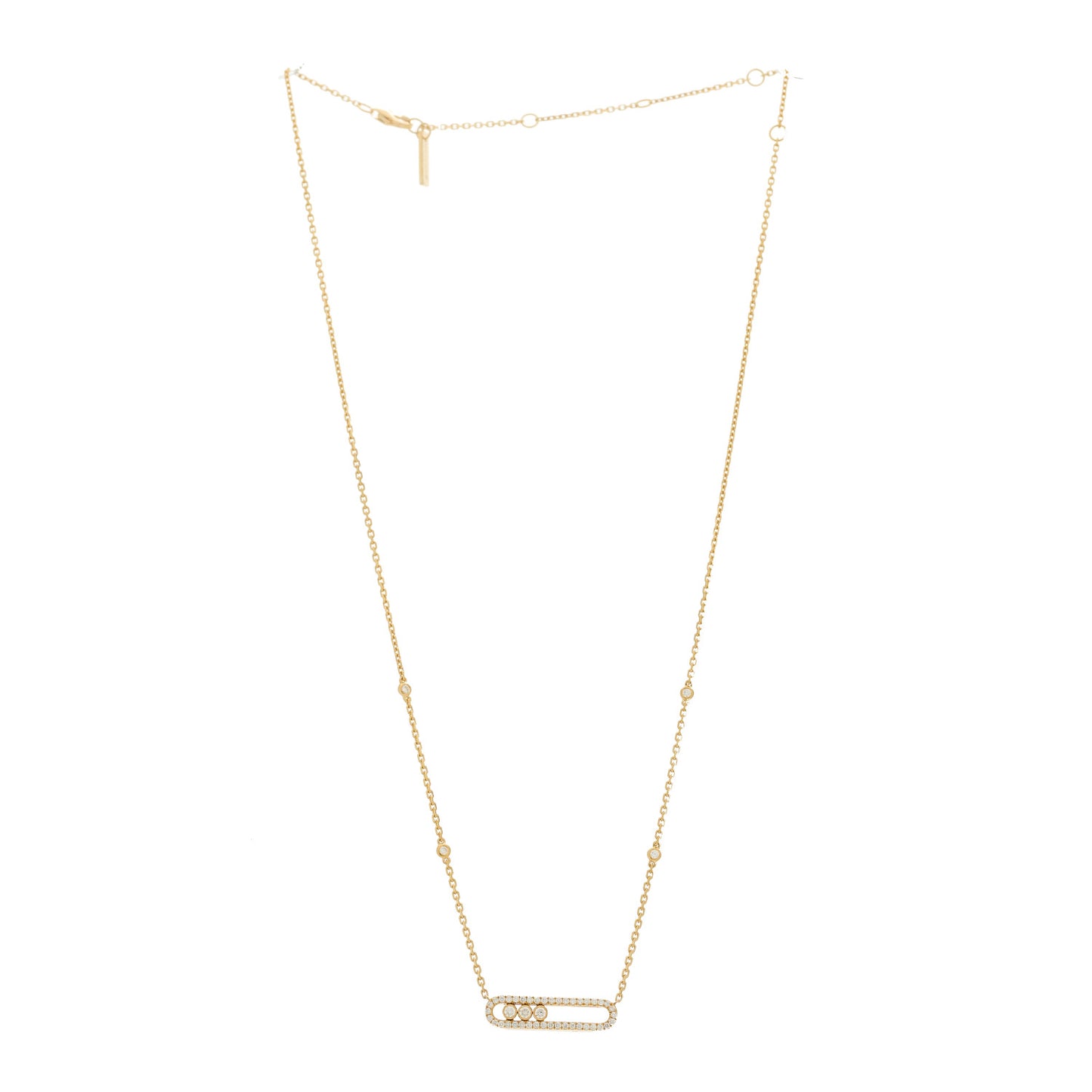 18K Yellow Gold Diamond Baby Move Classic Pave Necklace