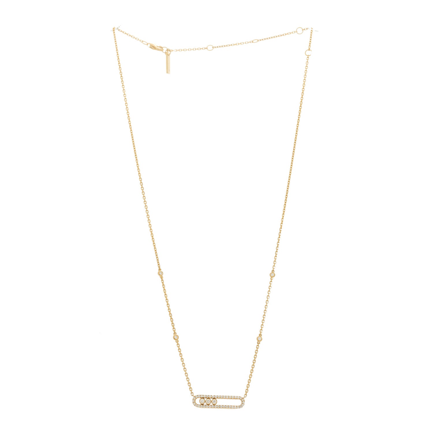 Messika 18K Yellow Gold Diamond Baby Move Classic Pave Necklace 3 of 5