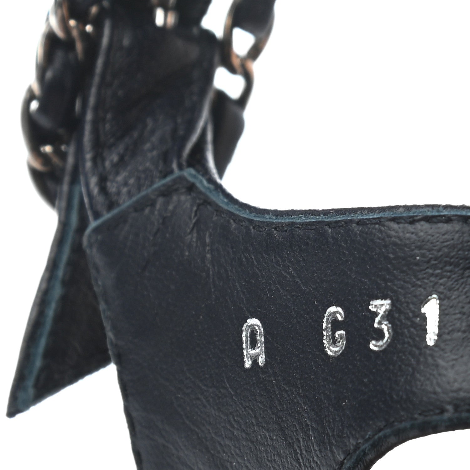 Chanel Lambskin Chain CC Logo Thong Sandals 38 Navy 6 of 6