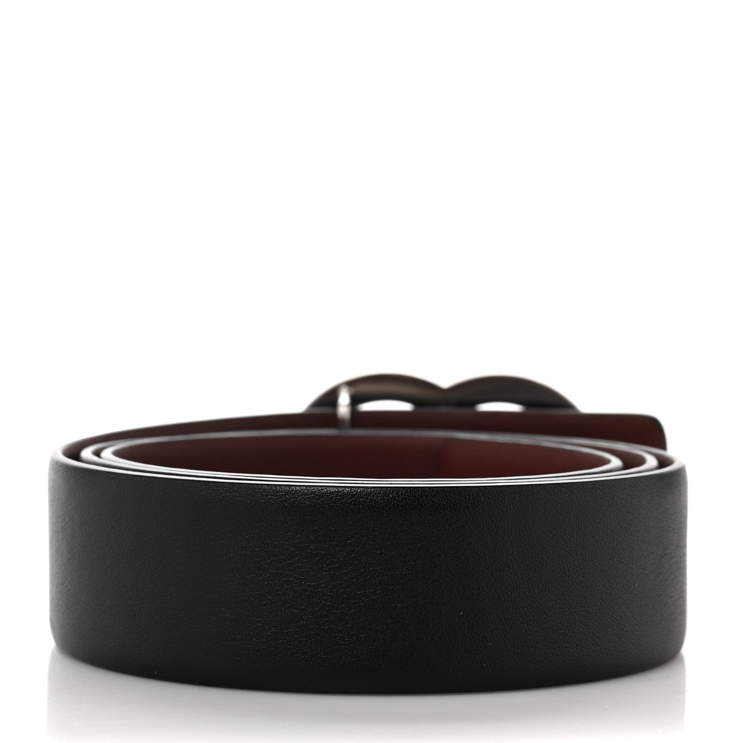 Chanel Calfskin CC Reversible Belt 75 Black Burgundy 2 of 6