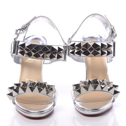 Christian Louboutin Specchio Miziggoo Spiked 120 Pumps 38 Silver 2 of 10