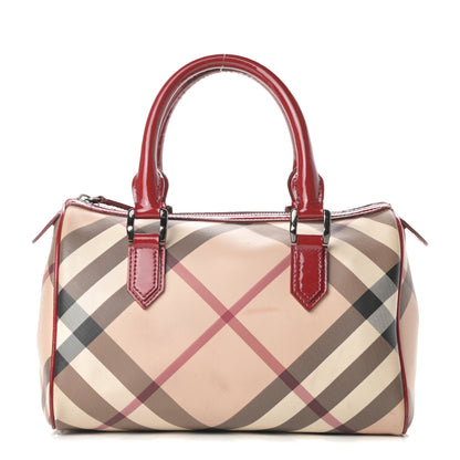 Burberry Patent Nova Check Chester Bowling Bag Raspberry Sorbet 1 of 19