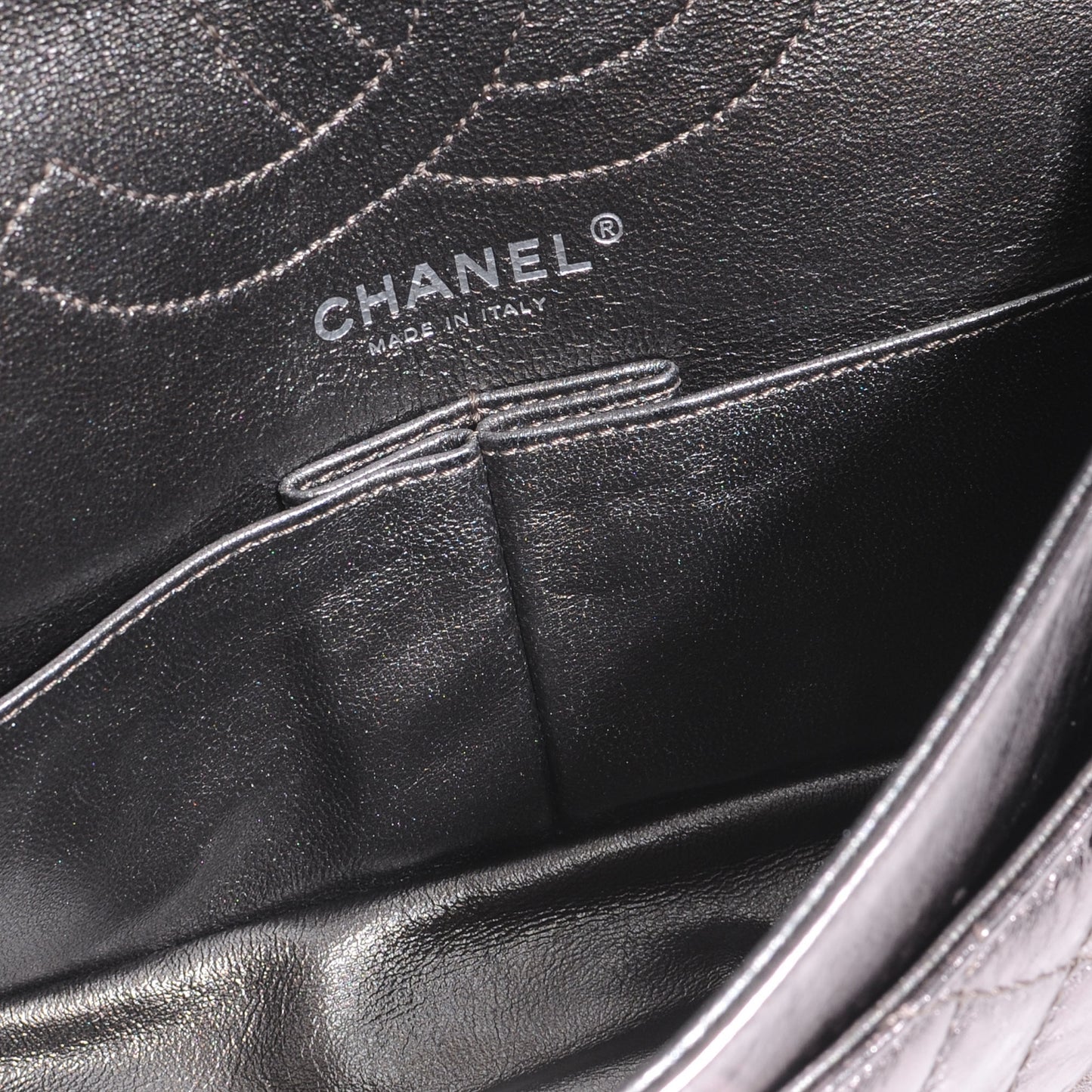 Aged Calfskin 2.55 Reissue 225 Flap Dark Silver