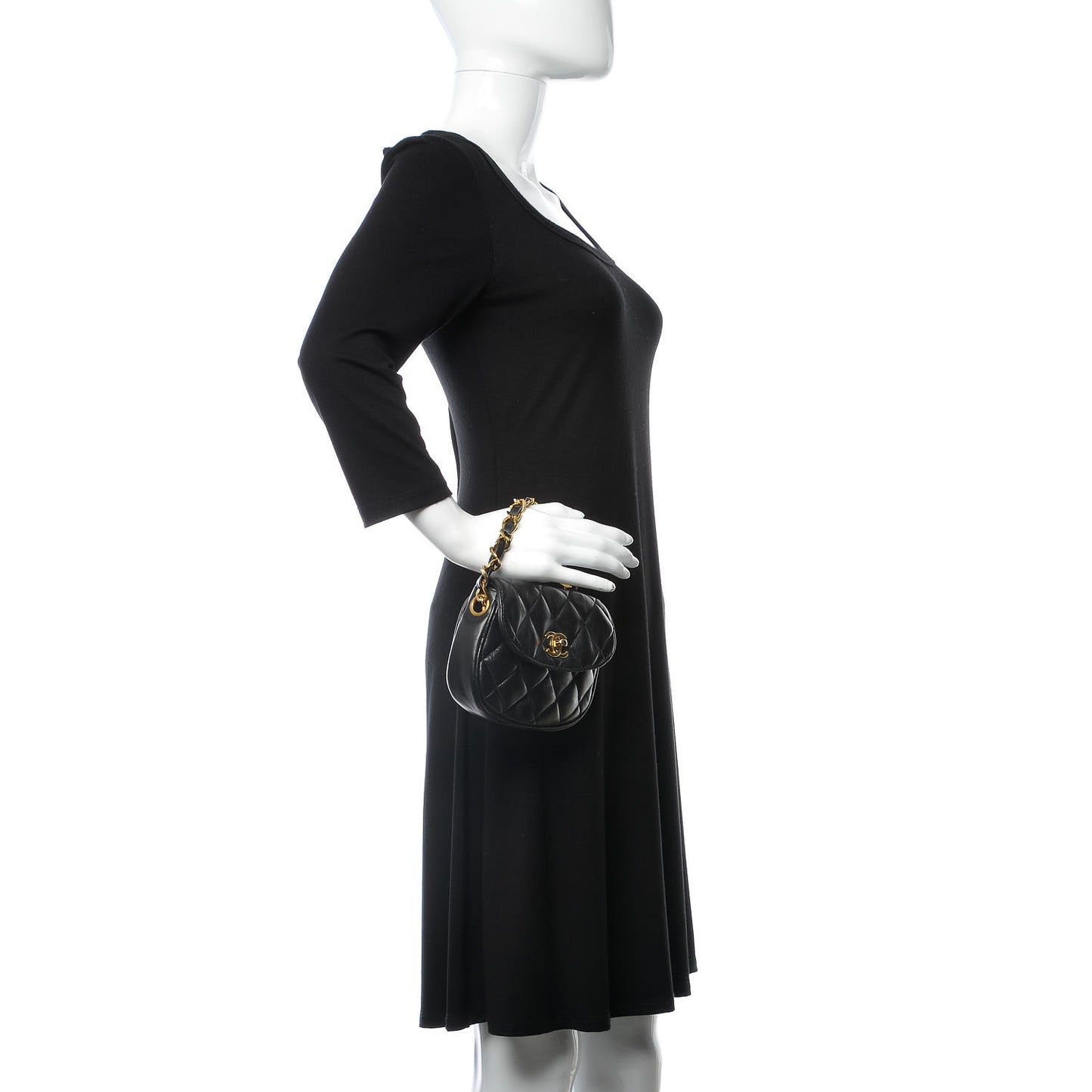 Lambskin Quilted Extra Mini Flap Black