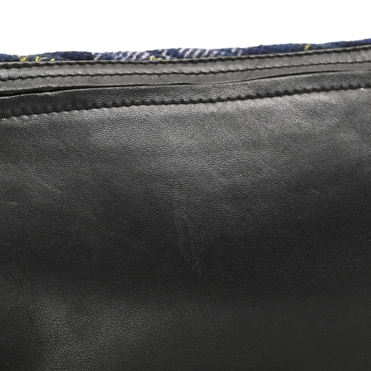 Wool Plaid Diagonal Allover Logo Matelasse XS Souvenir Belt Bag Green Blue Yellow