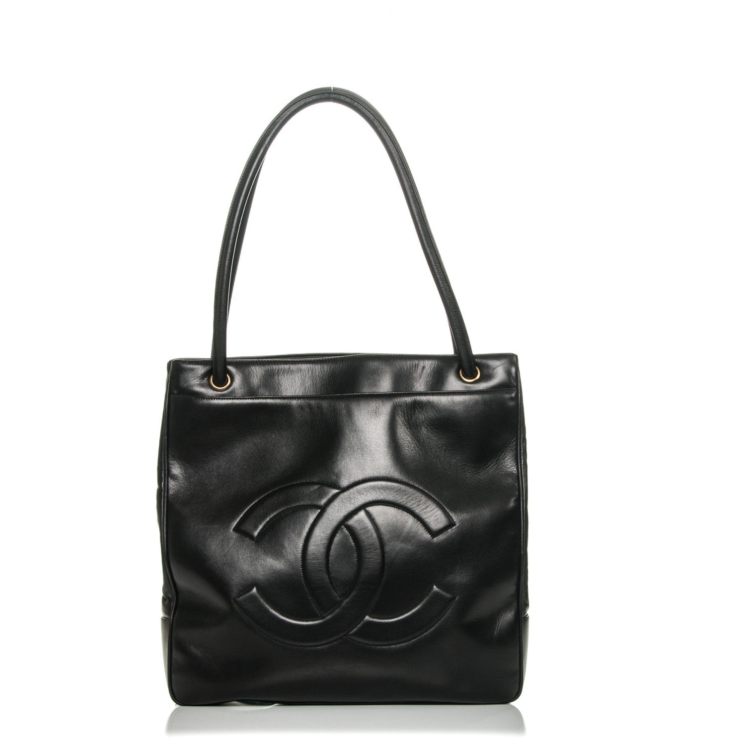 Chanel Lambskin CC Tote Black 1 of 8