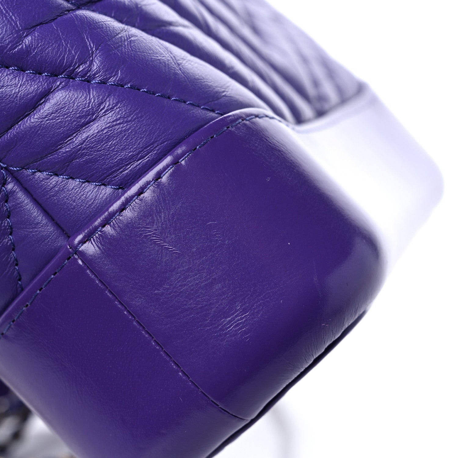 Chanel Aged Calfskin Chevron Quilted Small Gabrielle Hobo Purple 10 of 10