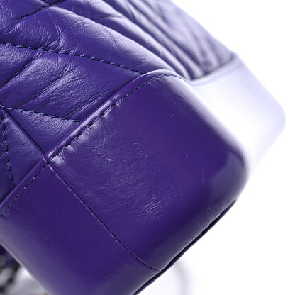 Chanel Aged Calfskin Chevron Quilted Small Gabrielle Hobo Purple 10 of 10