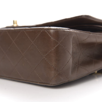 Chanel Lambskin Quilted Medium Double Flap Dark Brown 15 of 16
