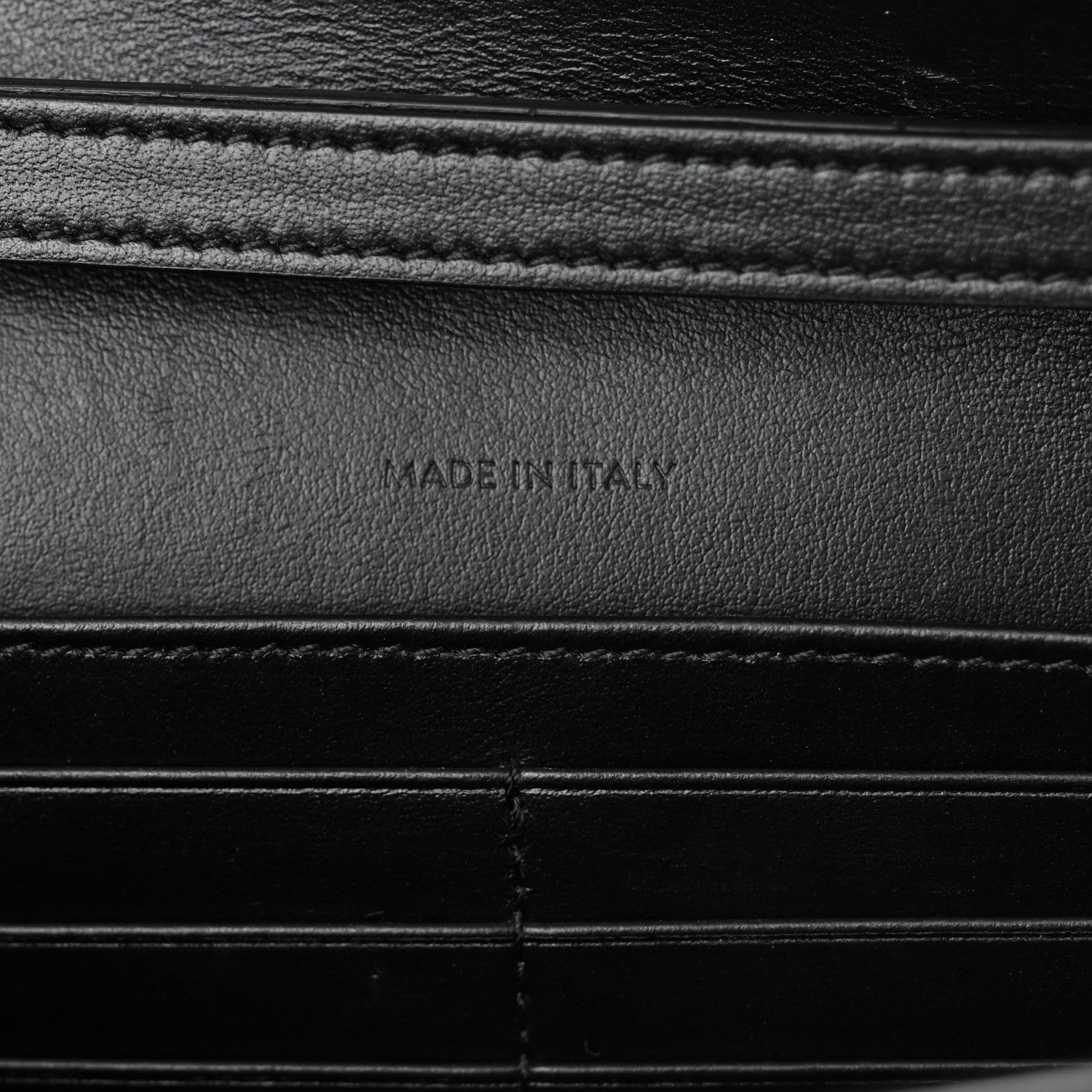 Celine Shiny Calfskin Cuir Triomphe Wallet on Chain Black 7 of 10