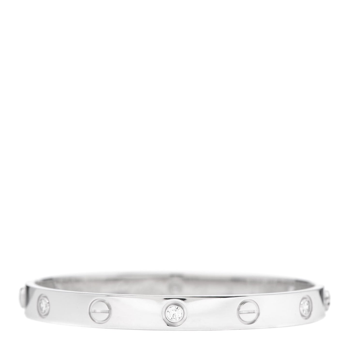 18K White Gold 6 Diamond LOVE Bracelet 16