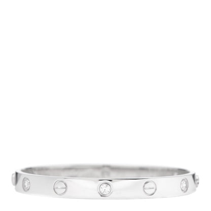 Cartier 18K White Gold 6 Diamond LOVE Bracelet 16 1 of 5