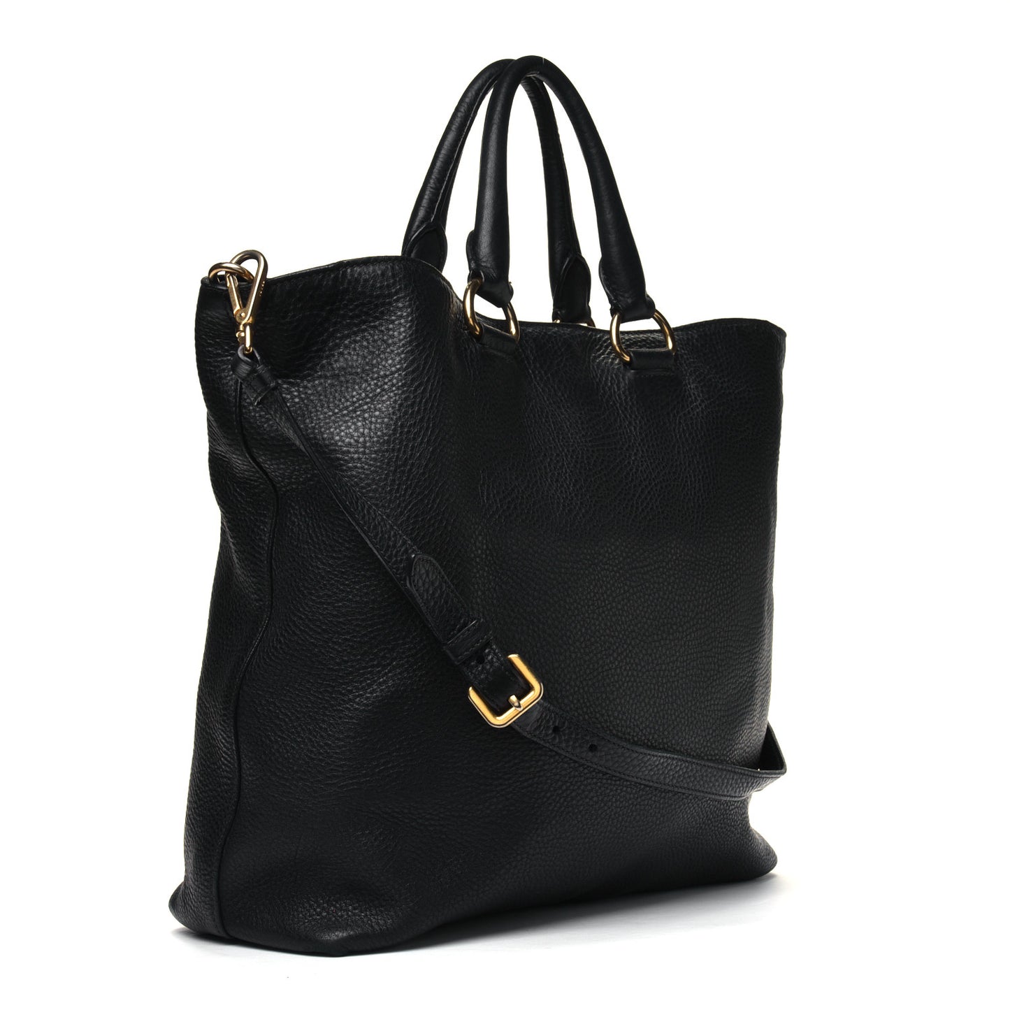 Vitello Daino Shopping Tote Black