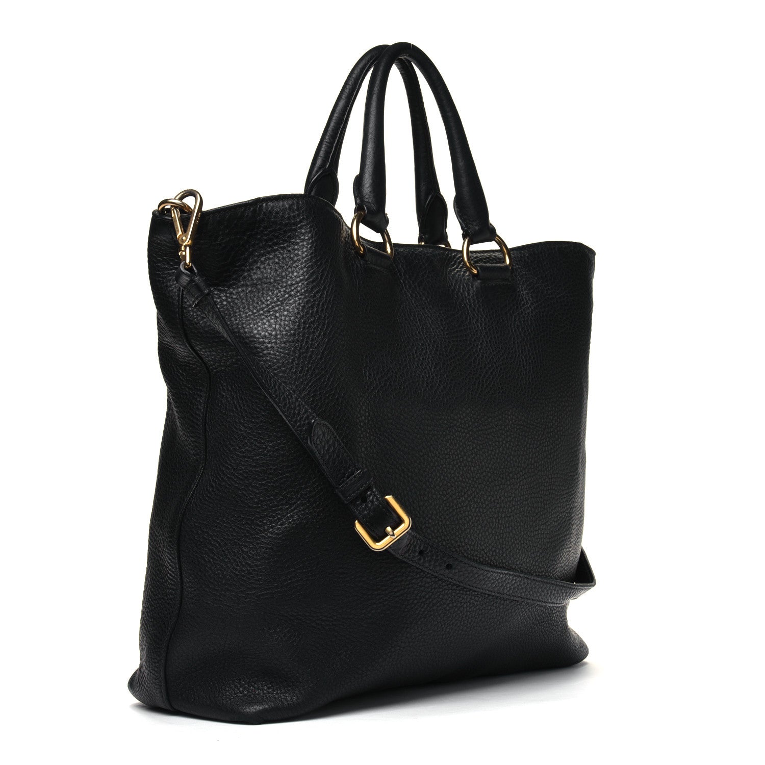 Prada Vitello Daino Shopping Tote Black 2 of 8