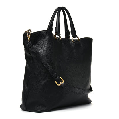Prada Vitello Daino Shopping Tote Black 2 of 8