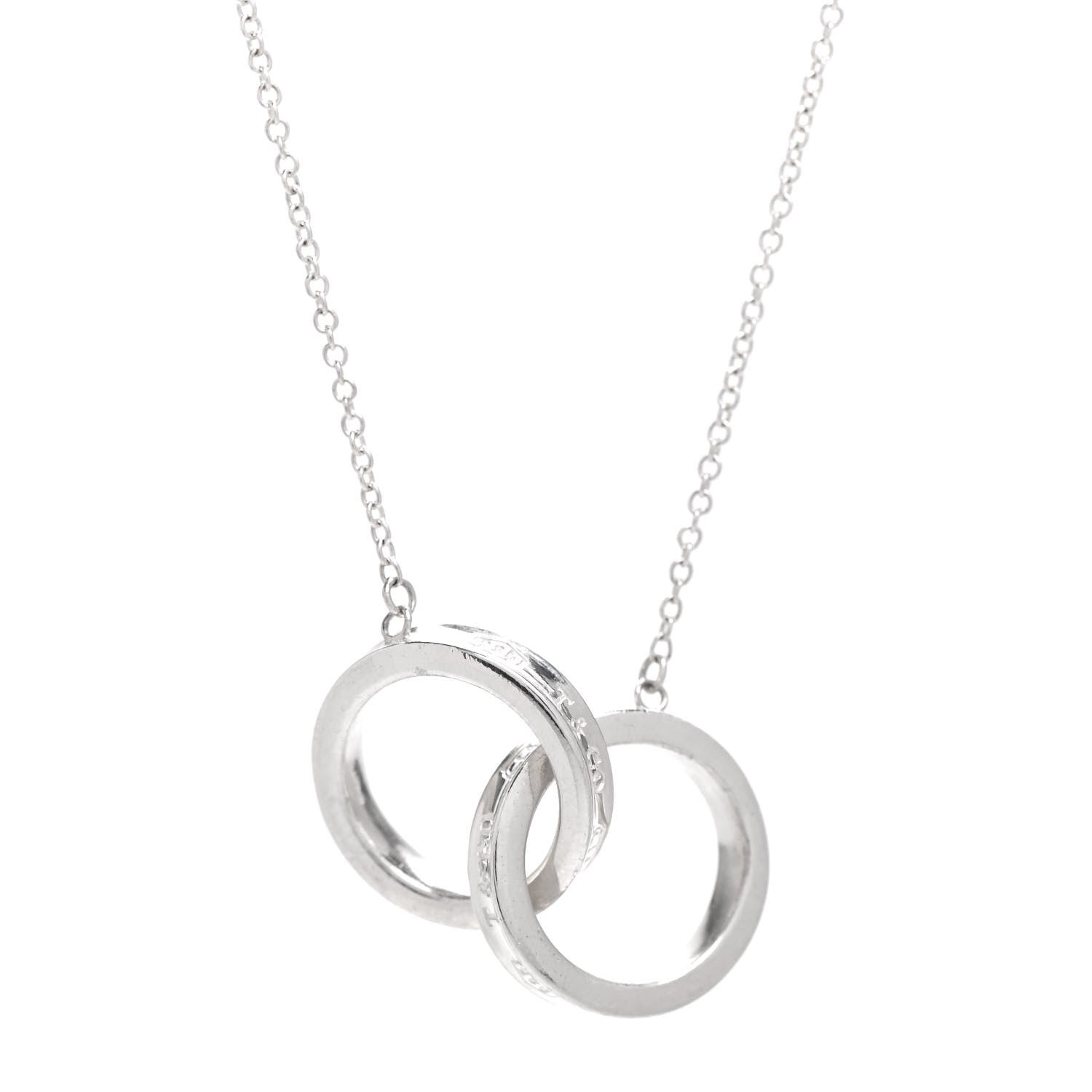 Tiffany Sterling Silver 1837 Interlocking Circles Pendant Necklace 3 of 4