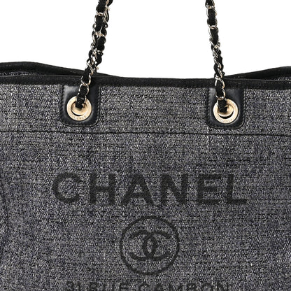 Chanel Lurex Boucle Small Deauville Tote Black 8 of 15