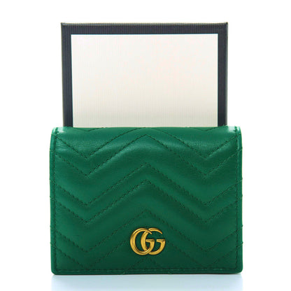 Gucci Calfskin Matelasse GG Marmont Card Case Wallet Emerald 12 of 12