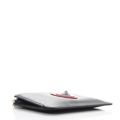 Fendi Vitello Elite Heart Coin Pouch Key Case Black 4 of 8
