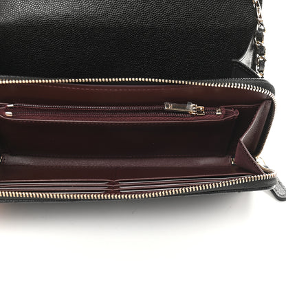 Chanel Caviar Quilted Flap Phone Holder With Removable Chain Black 7 of 12