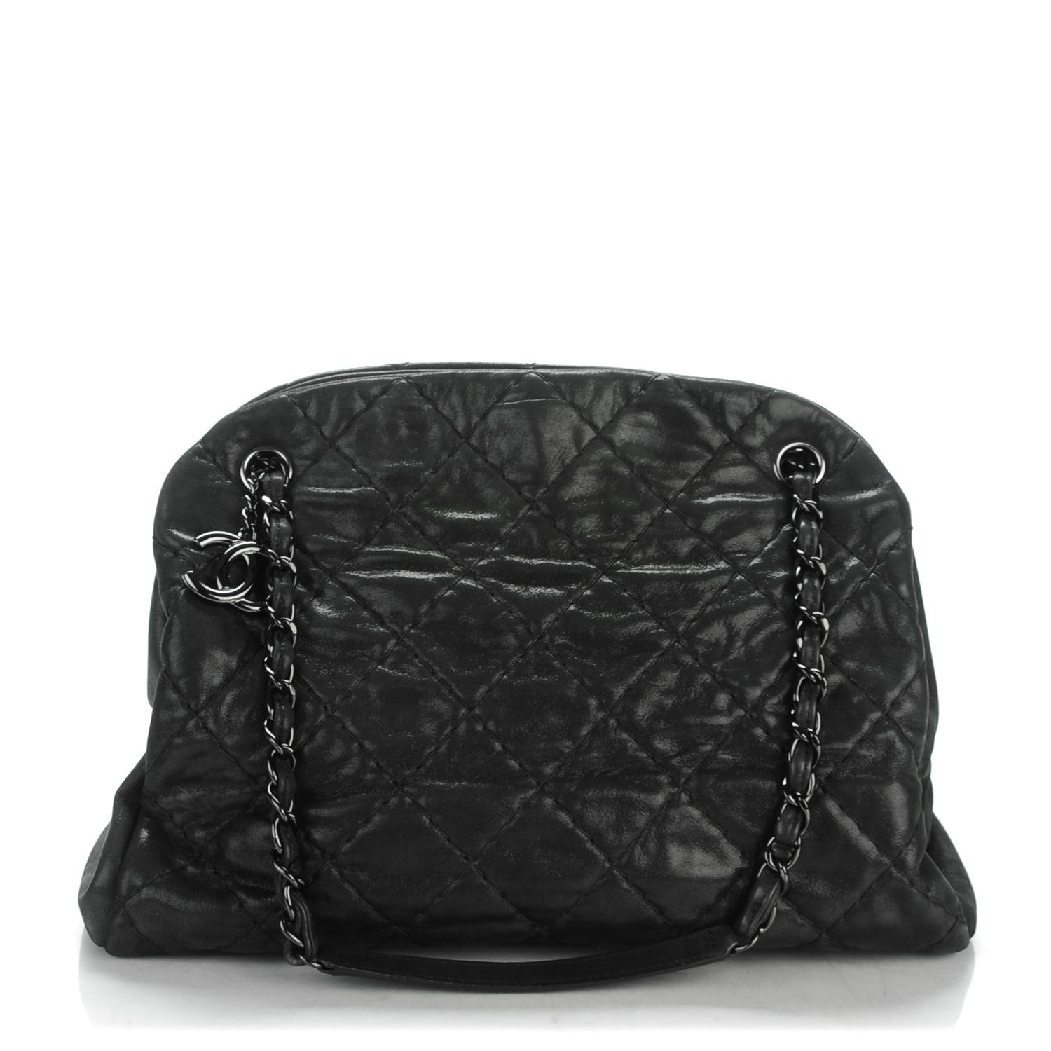 Chanel Iridescent Calfskin Quilted Large Just Mademoiselle Dark Grey 1 of 7