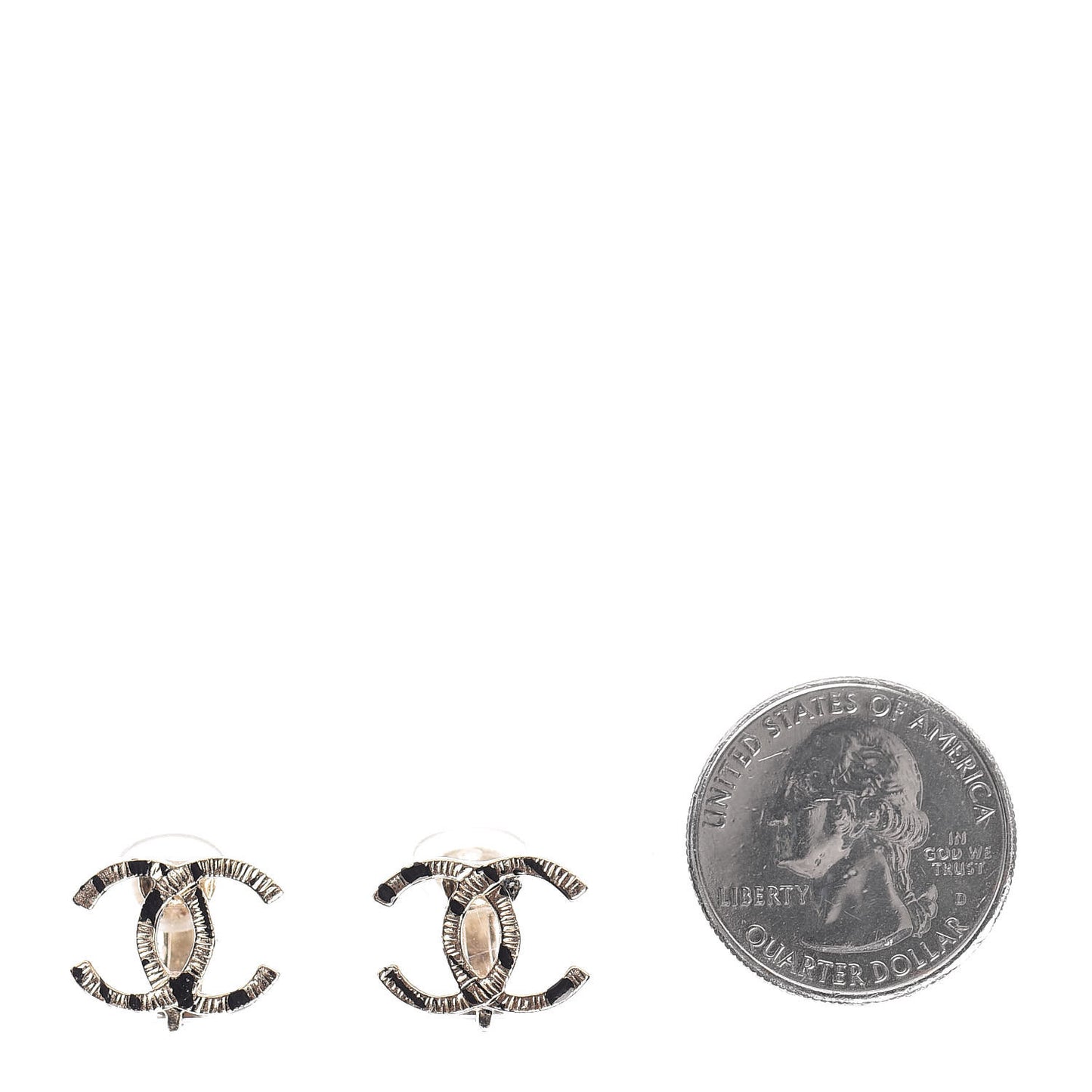 CC Clip On Earrings Gold Black