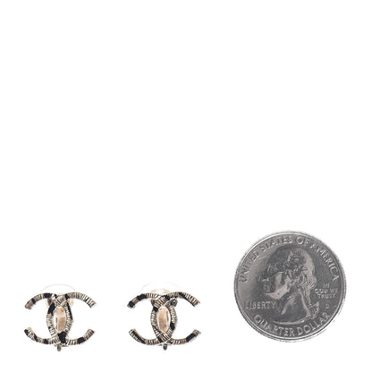 Chanel CC Clip On Earrings Gold Black 2 of 4
