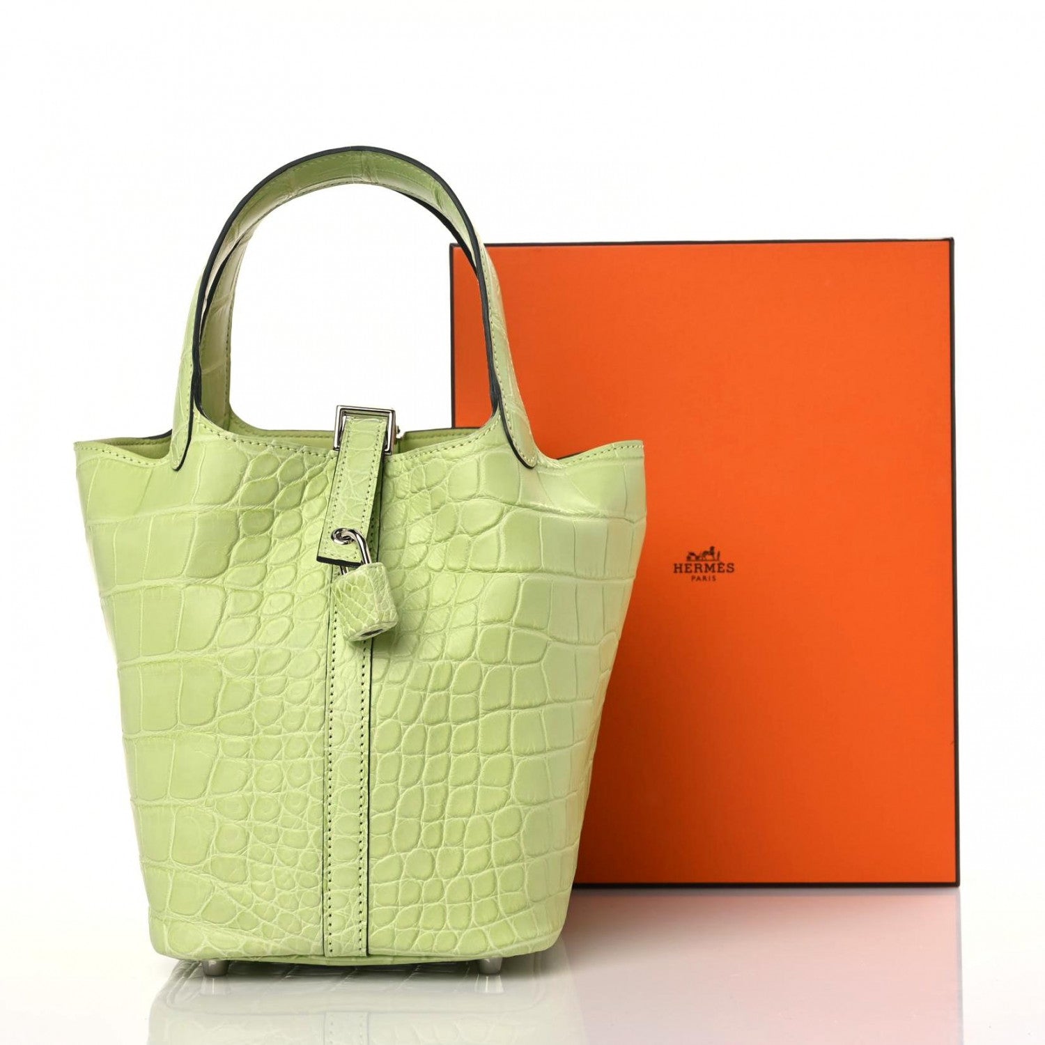 Hermes Matte Alligator Picotin Lock 18 Jaune Bourgeon 11 of 11