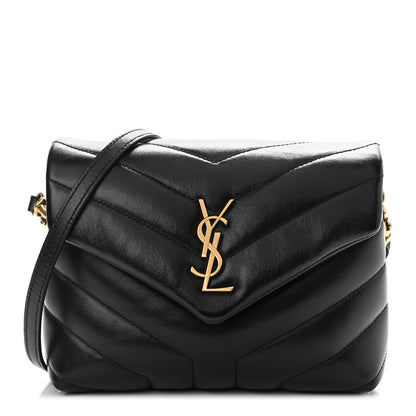 Saint Laurent Calfskin Y Quilted Monogram Toy Loulou Crossbody Bag Black 1 of 11
