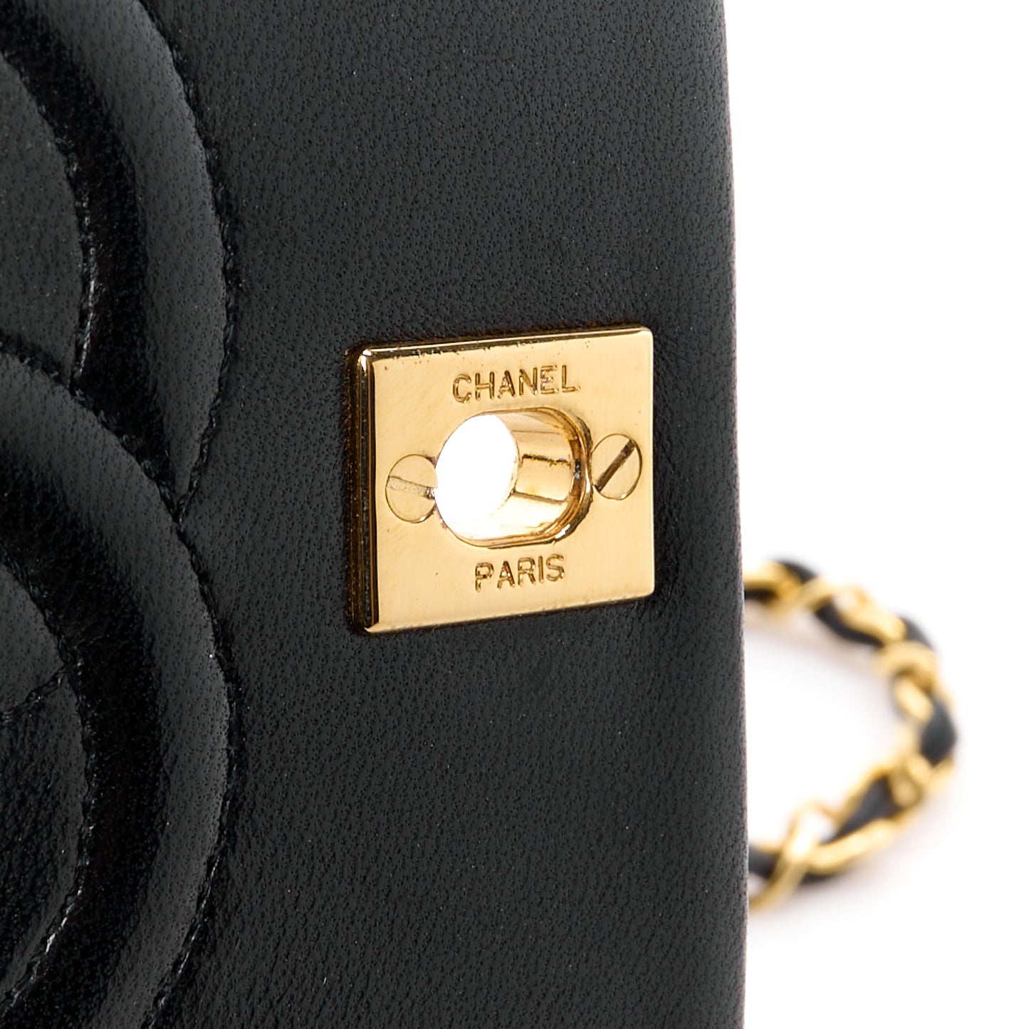 Lambskin Quilted Small Single Flap Black