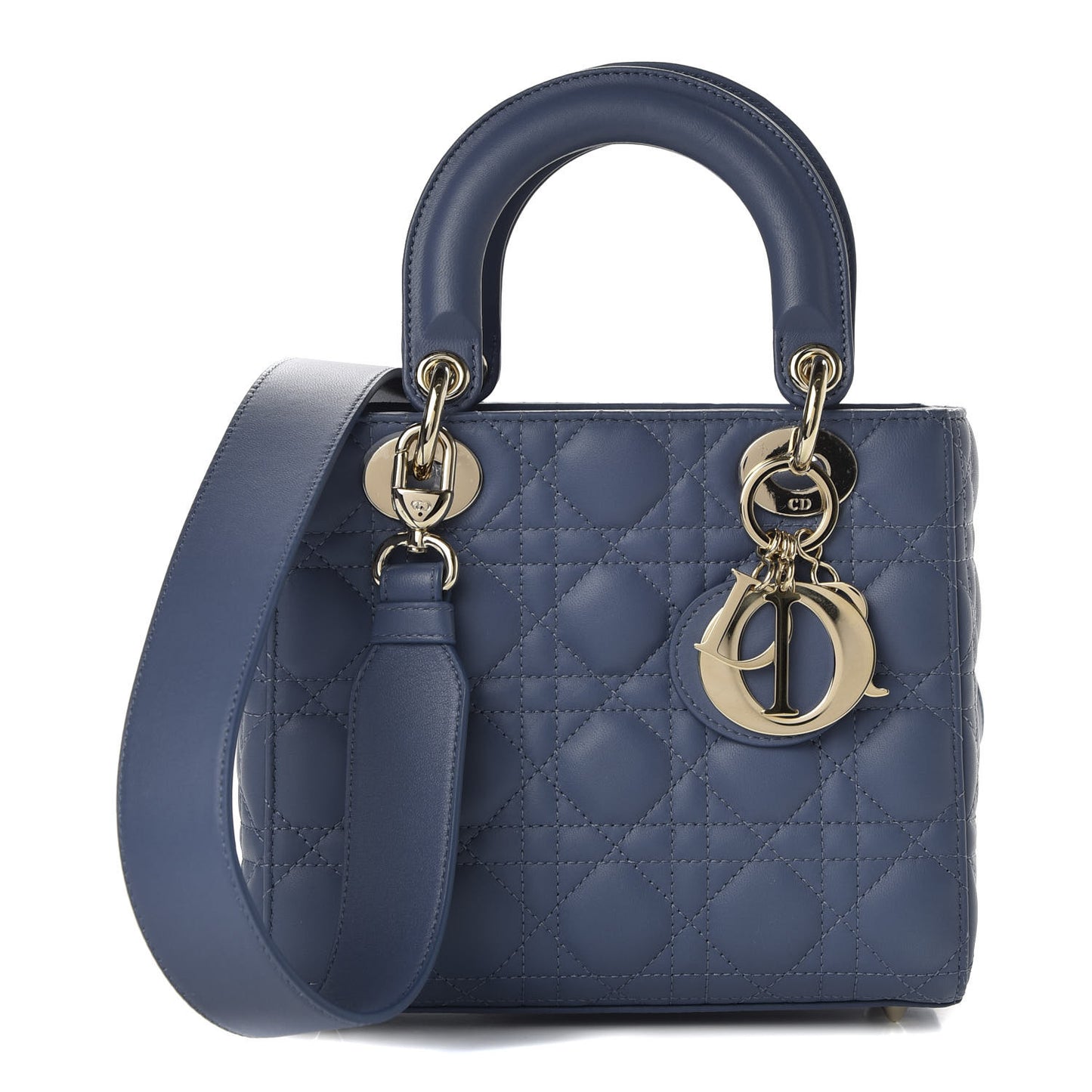 Lambskin Cannage Small My ABCDior Lady Dior Denim Blue