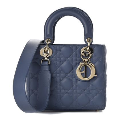 Christian Dior Lambskin Cannage Small My ABCDior Lady Dior Denim Blue 1 of 9