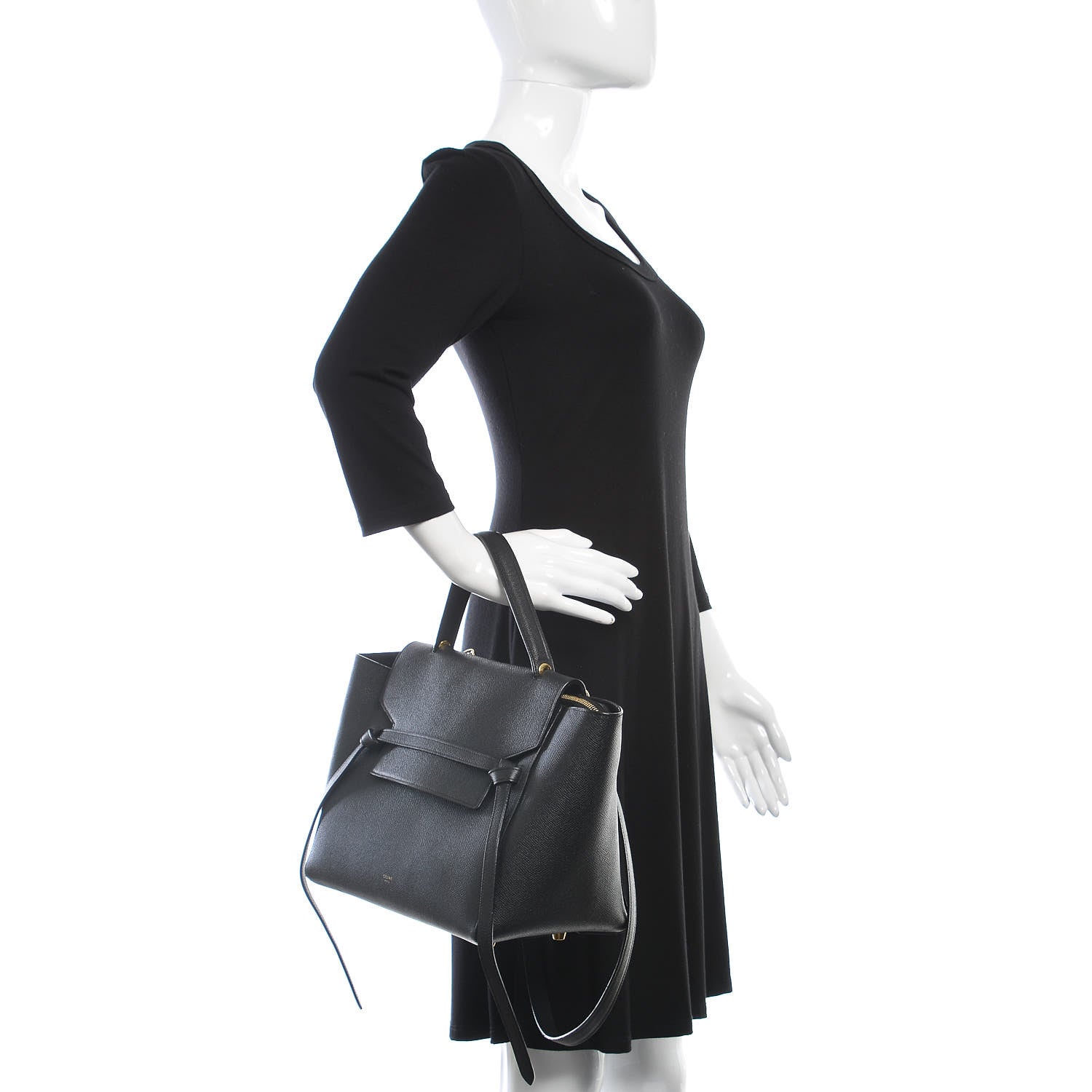 Celine Grained Calfskin Small Belt Bag Black 2 of 12