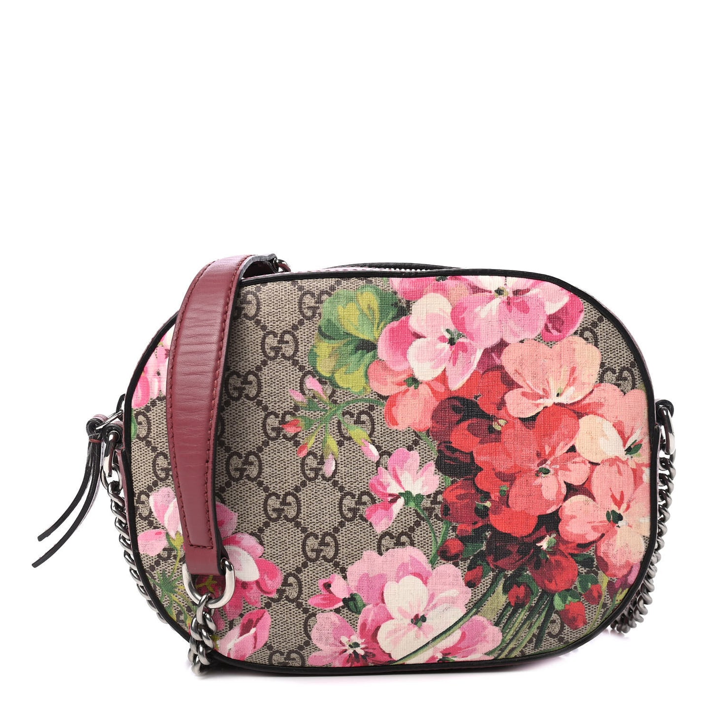 GG Supreme Monogram Blooms Mini Chain Shoulder Bag Beige Multicolor Dry Rose